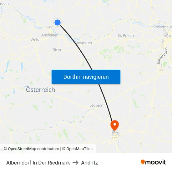 Alberndorf In Der Riedmark to Andritz map