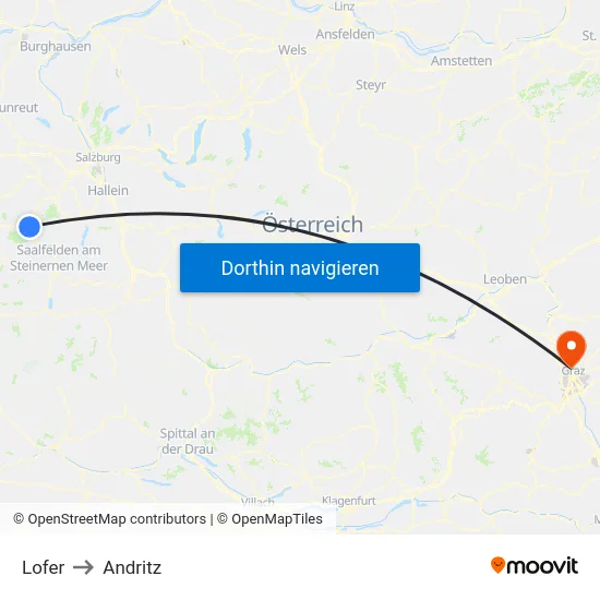 Lofer to Andritz map