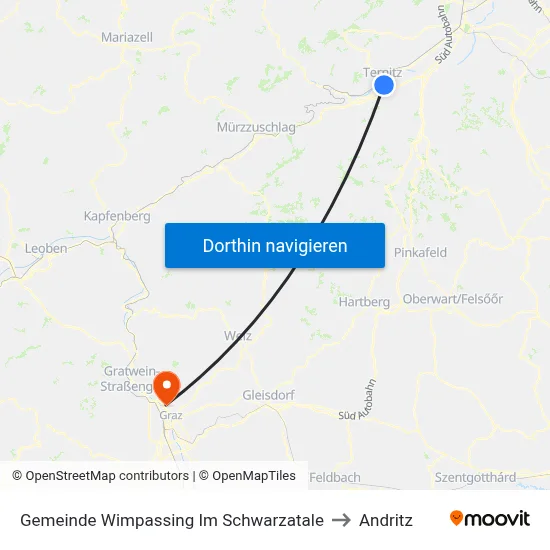 Gemeinde Wimpassing Im Schwarzatale to Andritz map