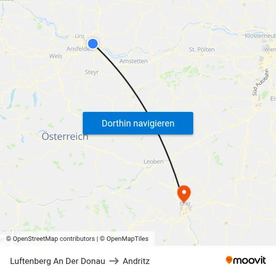Luftenberg An Der Donau to Andritz map