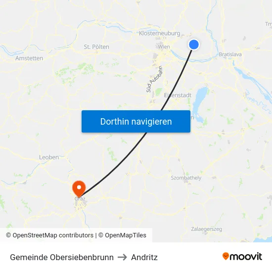 Gemeinde Obersiebenbrunn to Andritz map