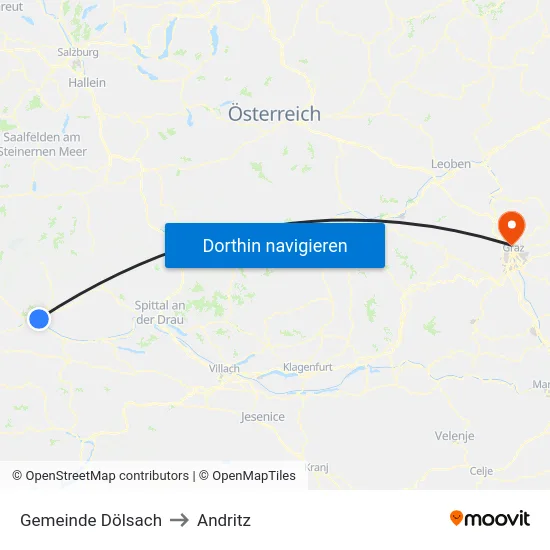 Gemeinde Dölsach to Andritz map