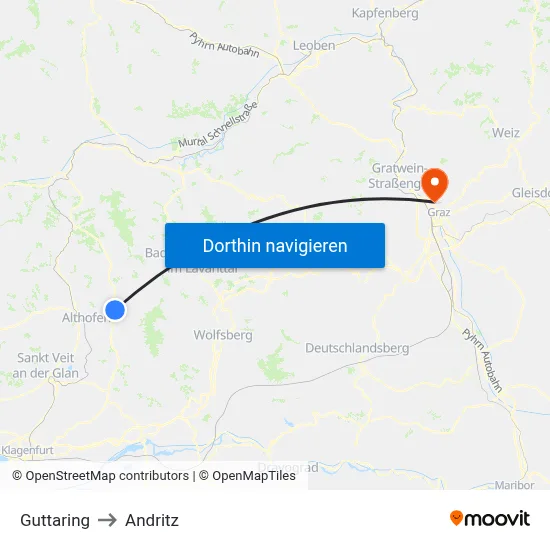 Guttaring to Andritz map