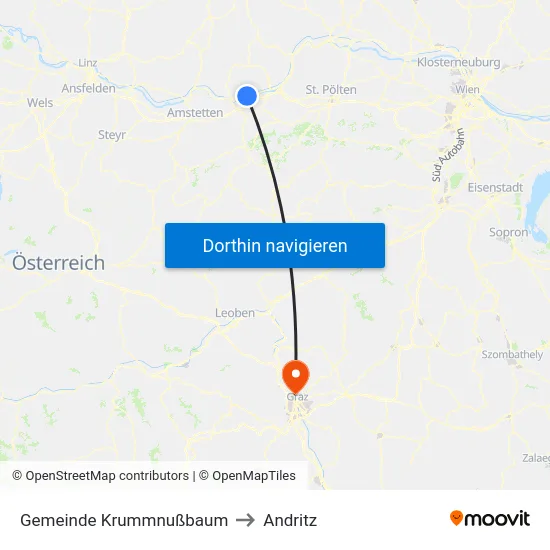 Gemeinde Krummnußbaum to Andritz map