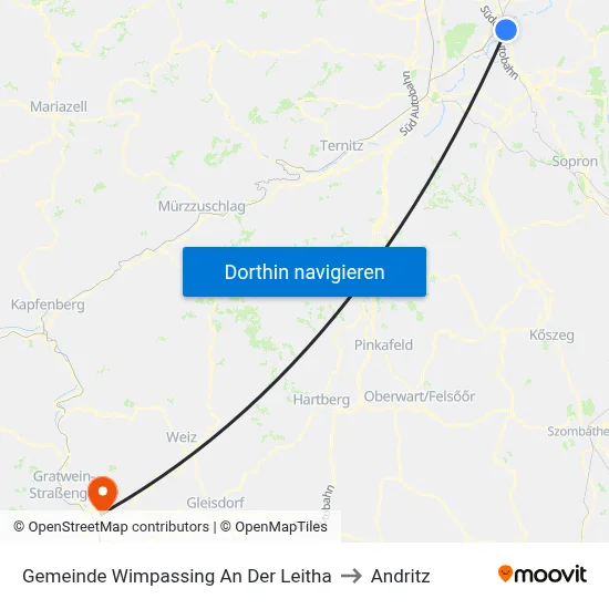 Gemeinde Wimpassing An Der Leitha to Andritz map