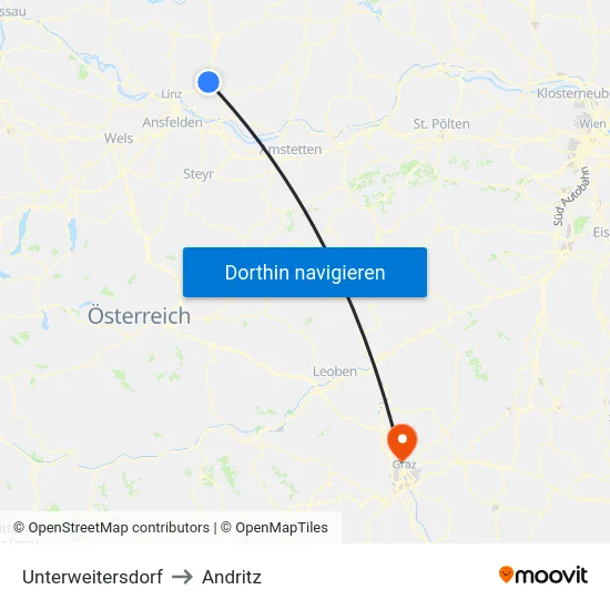 Unterweitersdorf to Andritz map