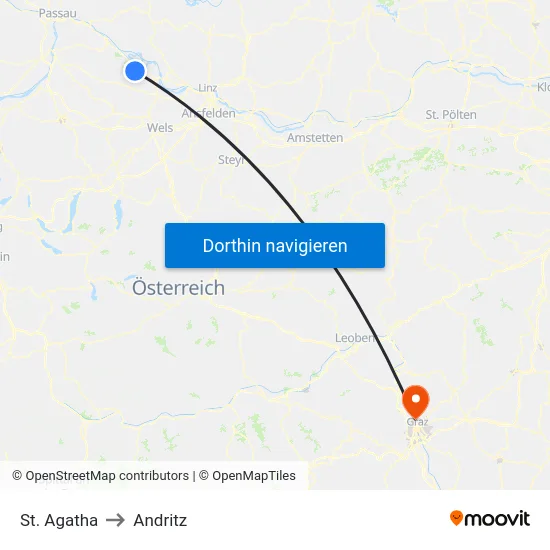 St. Agatha to Andritz map