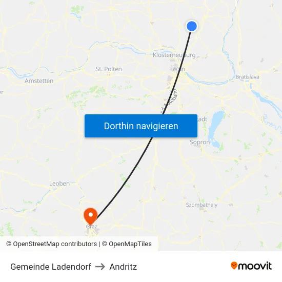 Gemeinde Ladendorf to Andritz map