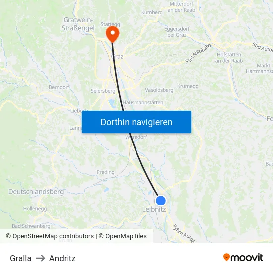 Gralla to Andritz map