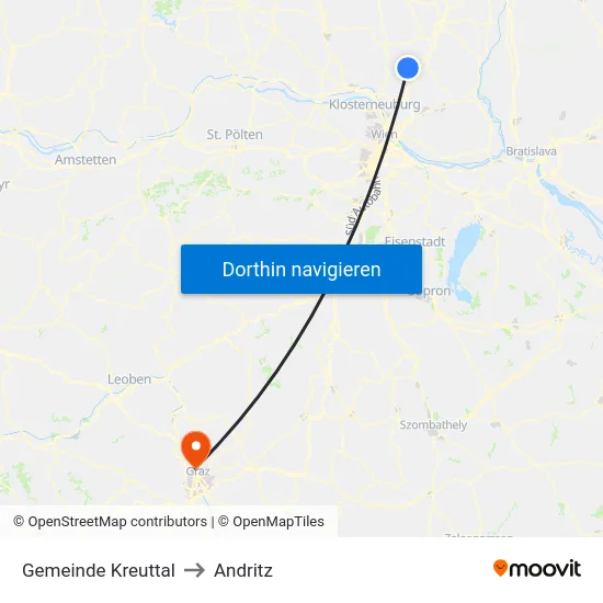 Gemeinde Kreuttal to Andritz map