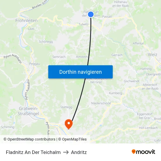 Fladnitz An Der Teichalm to Andritz map