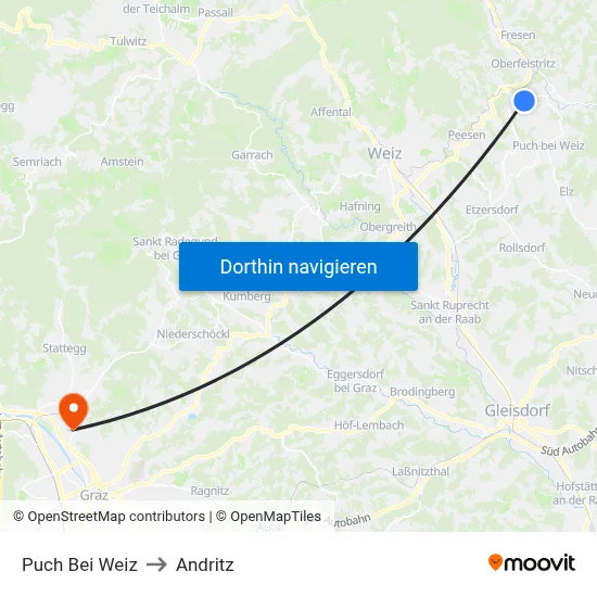 Puch Bei Weiz to Andritz map