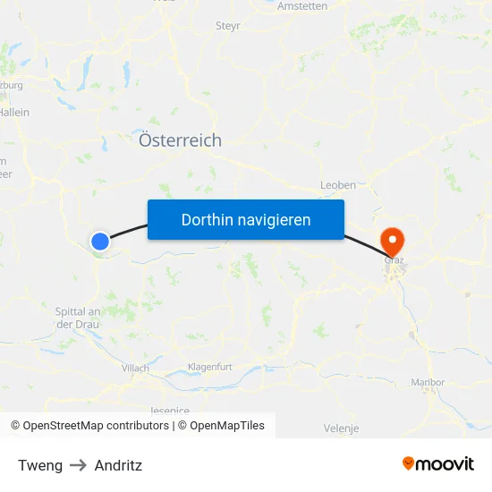 Tweng to Andritz map