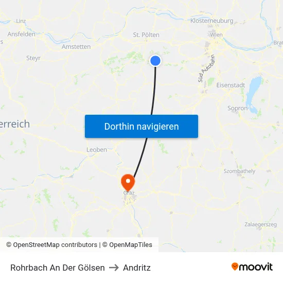 Rohrbach An Der Gölsen to Andritz map