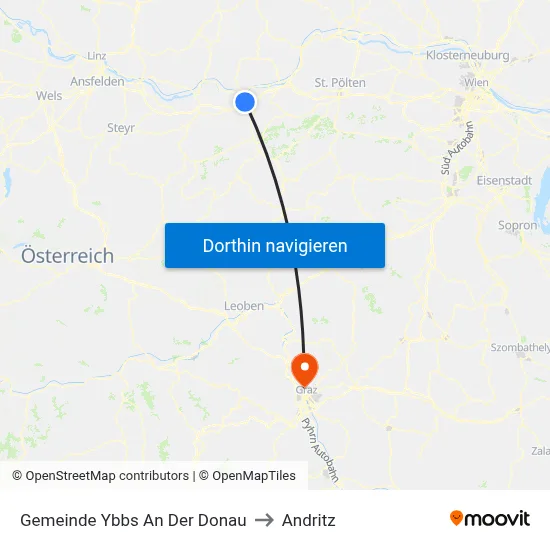 Gemeinde Ybbs An Der Donau to Andritz map