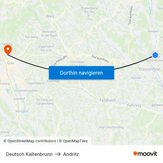 Deutsch Kaltenbrunn to Andritz map