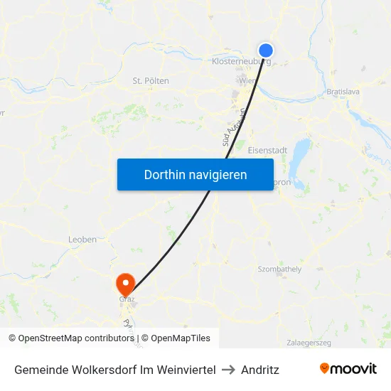 Gemeinde Wolkersdorf Im Weinviertel to Andritz map