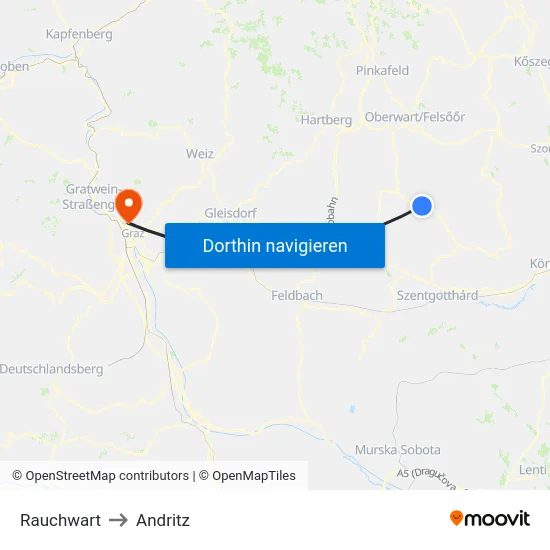 Rauchwart to Andritz map