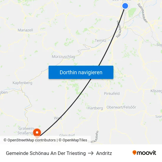 Gemeinde Schönau An Der Triesting to Andritz map