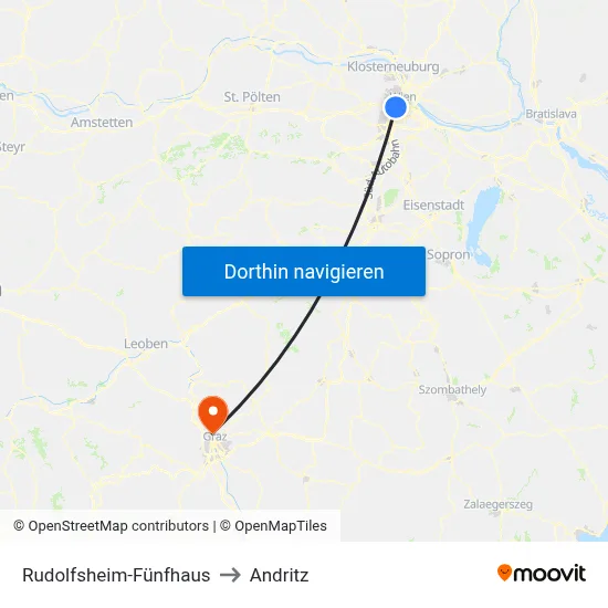 Rudolfsheim-Fünfhaus to Andritz map