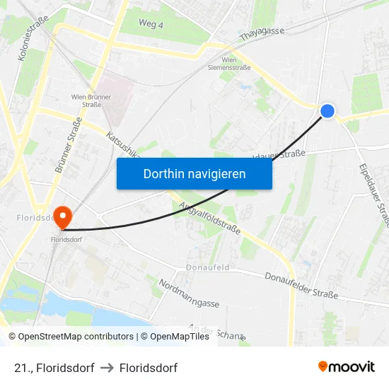 21., Floridsdorf to Floridsdorf map