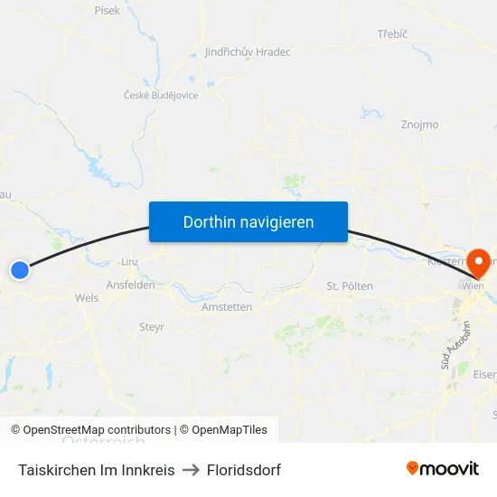 Taiskirchen Im Innkreis to Floridsdorf map
