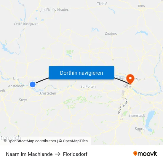 Naarn Im Machlande to Floridsdorf map