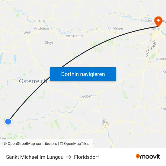 Sankt Michael Im Lungau to Floridsdorf map