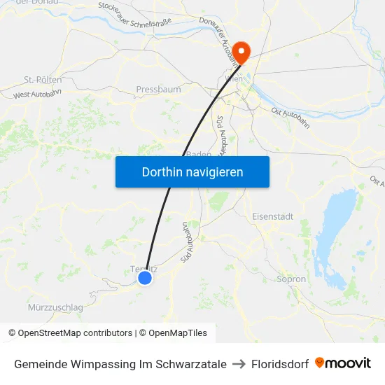 Gemeinde Wimpassing Im Schwarzatale to Floridsdorf map