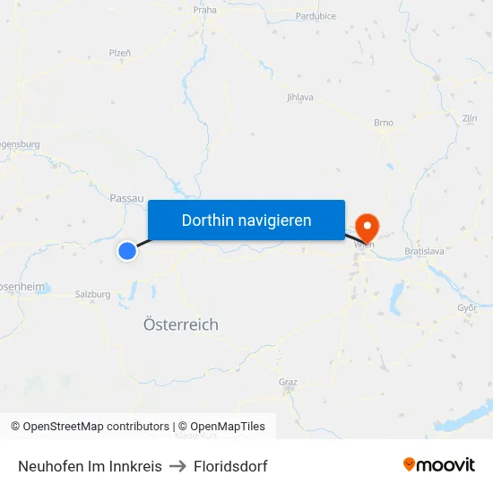 Neuhofen Im Innkreis to Floridsdorf map