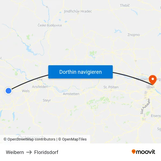 Weibern to Floridsdorf map