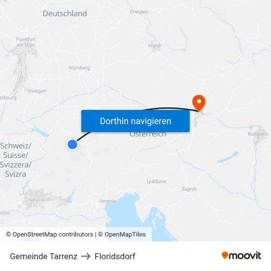 Gemeinde Tarrenz to Floridsdorf map