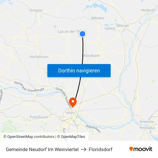 Gemeinde Neudorf Im Weinviertel to Floridsdorf map