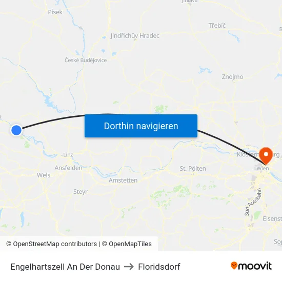 Engelhartszell An Der Donau to Floridsdorf map