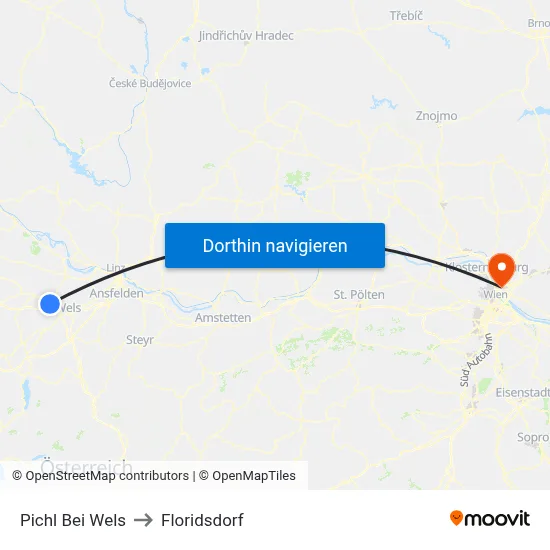 Pichl Bei Wels to Floridsdorf map