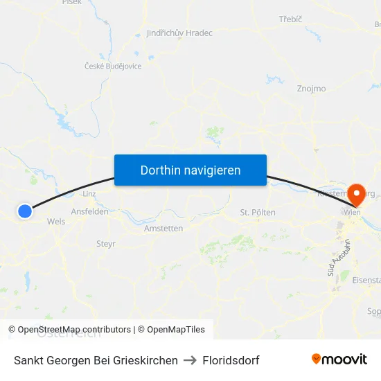 Sankt Georgen Bei Grieskirchen to Floridsdorf map