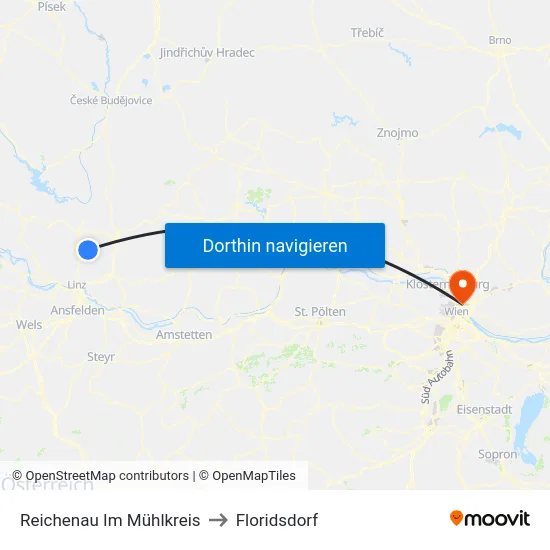 Reichenau Im Mühlkreis to Floridsdorf map