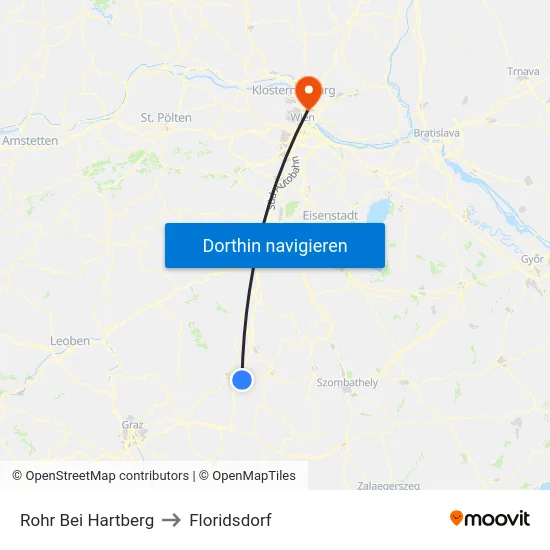 Rohr Bei Hartberg to Floridsdorf map