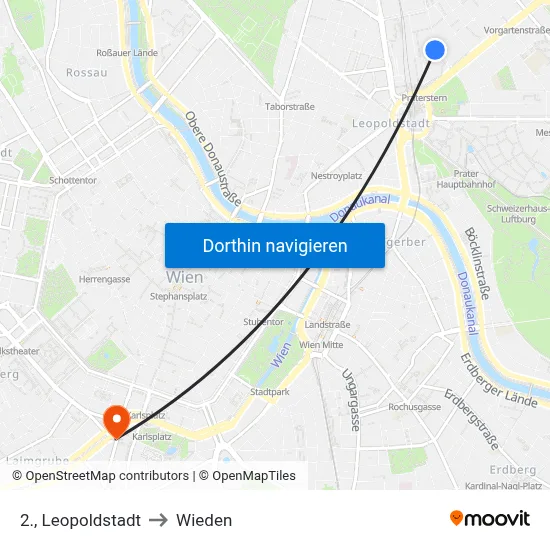 2., Leopoldstadt to Wieden map