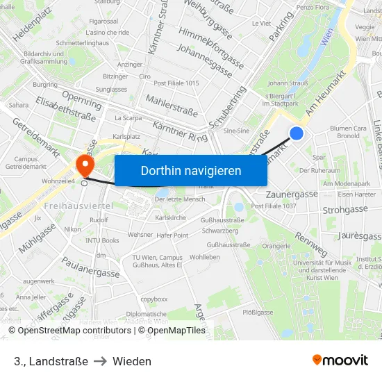 3., Landstraße to Wieden map