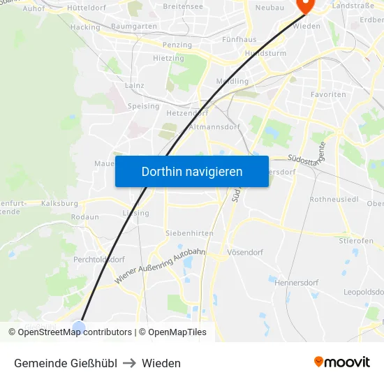 Gemeinde Gießhübl to Wieden map