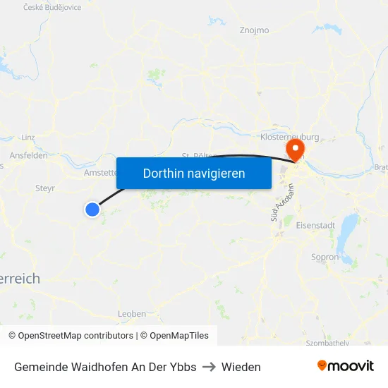 Gemeinde Waidhofen An Der Ybbs to Wieden map