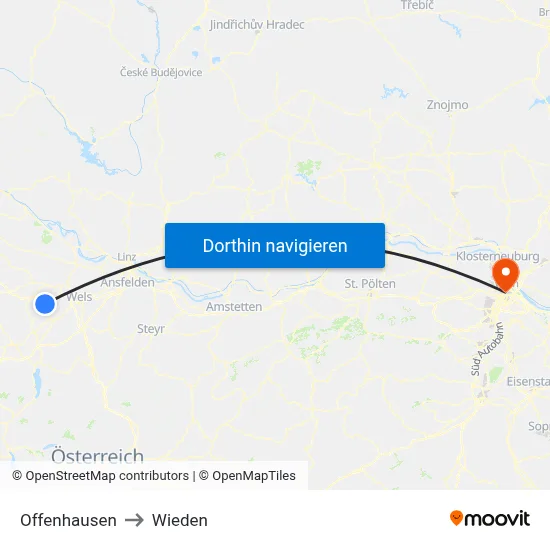 Offenhausen to Wieden map