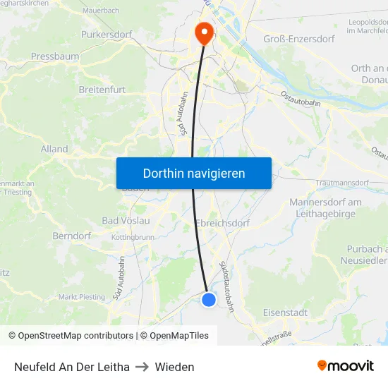 Neufeld An Der Leitha to Wieden map