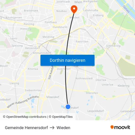 Gemeinde Hennersdorf to Wieden map