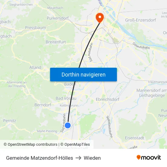 Gemeinde Matzendorf-Hölles to Wieden map