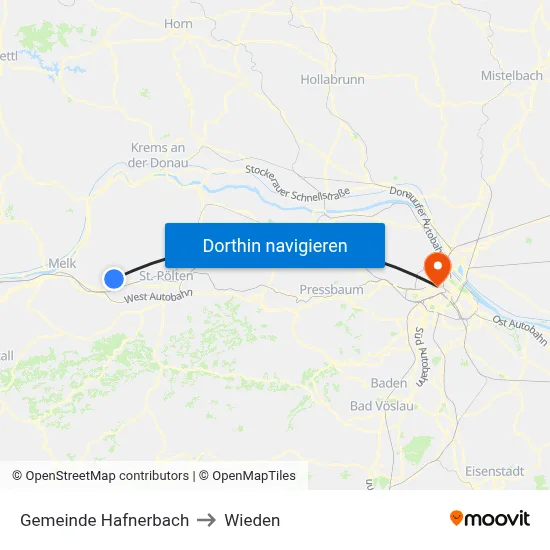 Gemeinde Hafnerbach to Wieden map