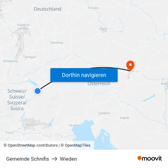 Gemeinde Schnifis to Wieden map