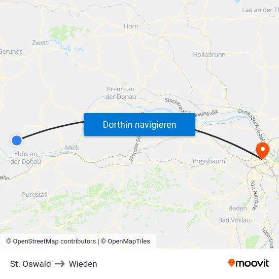 St. Oswald to Wieden map