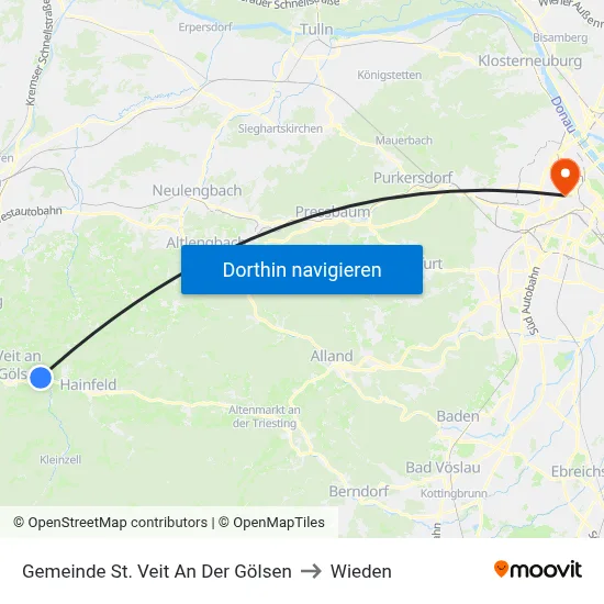 Gemeinde St. Veit An Der Gölsen to Wieden map